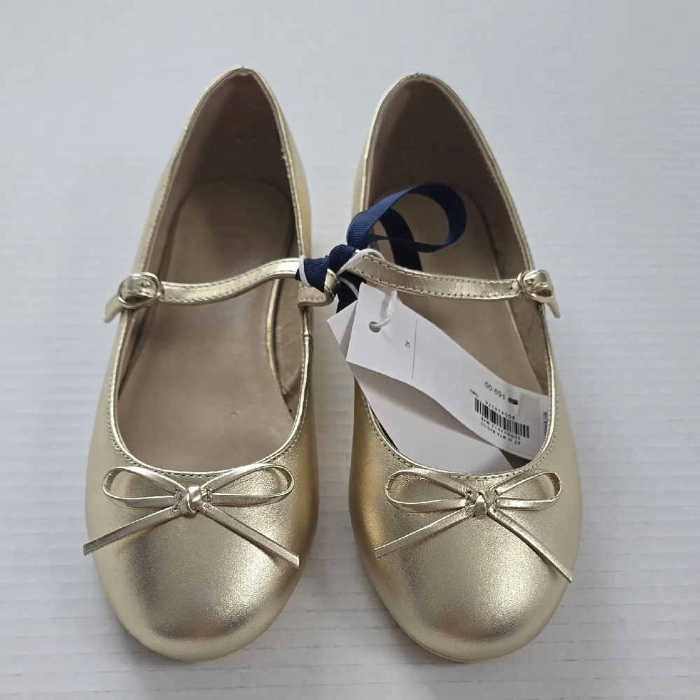 Janie and Jack Gold Mary Jane Dress Shoes 3K